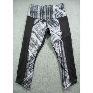 Lululemon Leggings Womens Size 6 White Black Hot To Street Crop Stretch Yoga